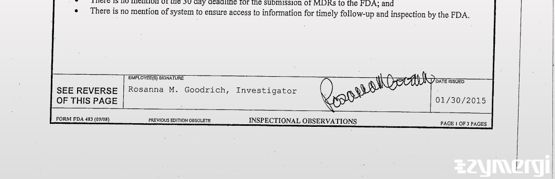 Rosanna M. Goodrich FDA Investigator