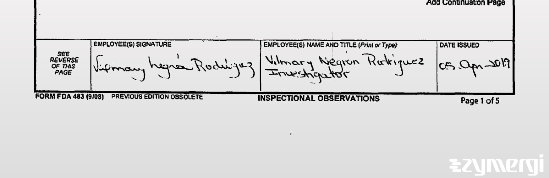 Vilmary Negron Rodriguez FDA Investigator Negron Rodriguez, Vilmary FDA Investigator 