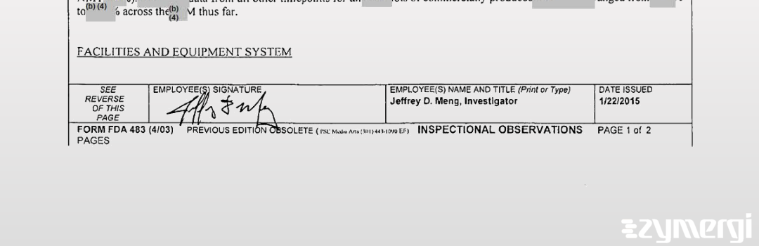 Jeffrey D. Meng FDA Investigator 