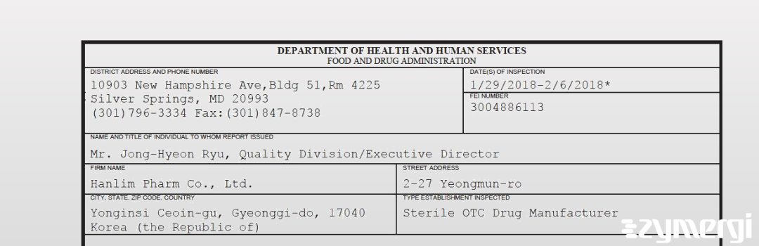 FDANews 483 Hanlim Pharm Co., Ltd. Feb 6 2018 top