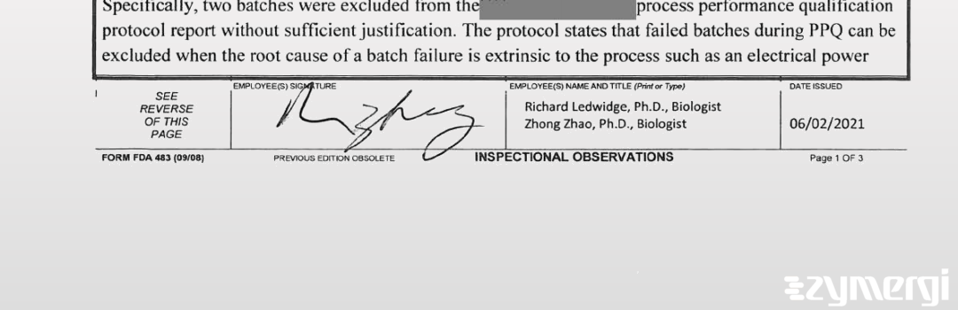 Richard Ledwidge FDA Investigator