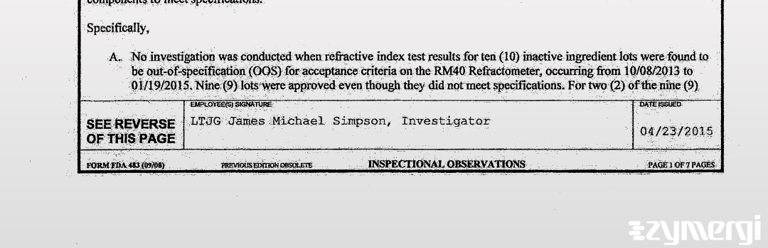 James M. Simpson FDA Investigator