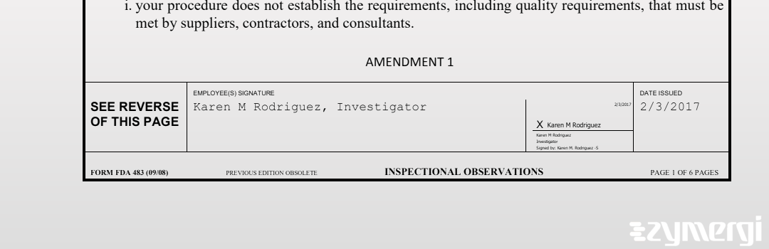 Karen M. Rodriguez FDA Investigator