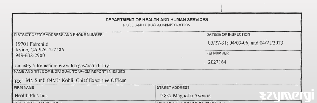 FDANews 483 Health Plus Incorporated Apr 21 2023 top