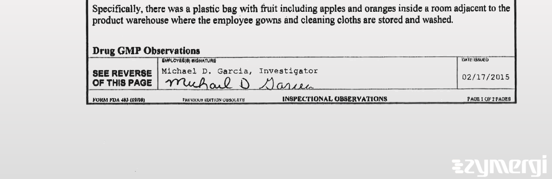 Michael D. Garcia FDA Investigator