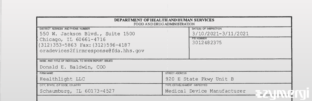 FDANews 483 Healthlight LLC Mar 11 2021 top