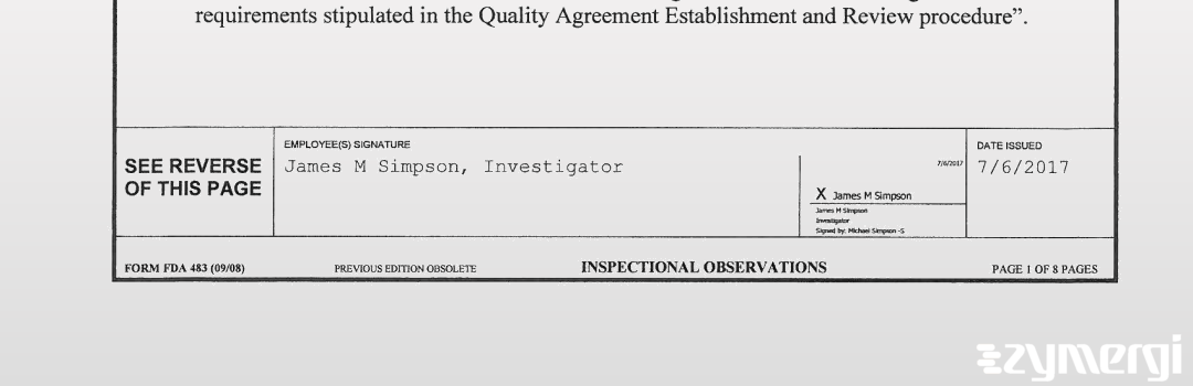 James M. Simpson FDA Investigator 