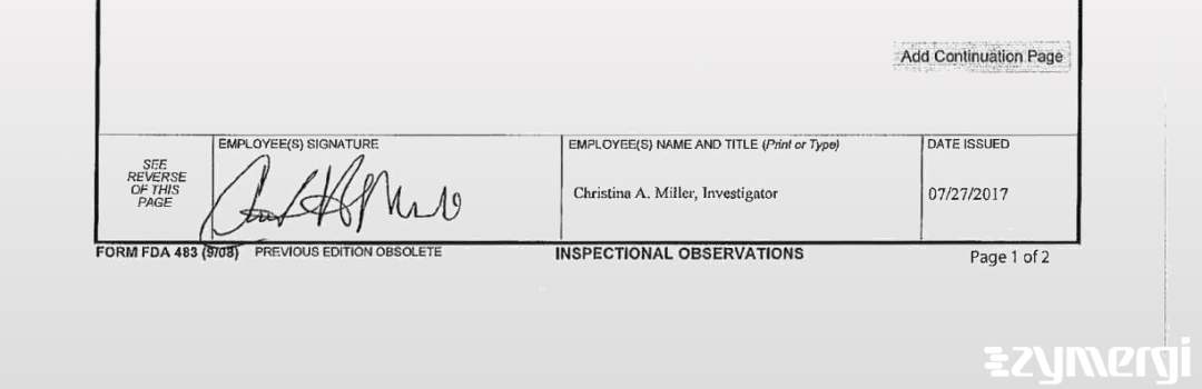 Christina A. Miller FDA Investigator 