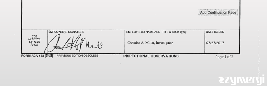 Christina A. Miller FDA Investigator