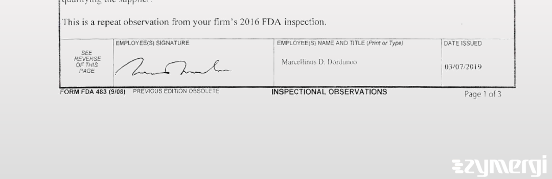 Marcellinus D. Dordunoo FDA Investigator 