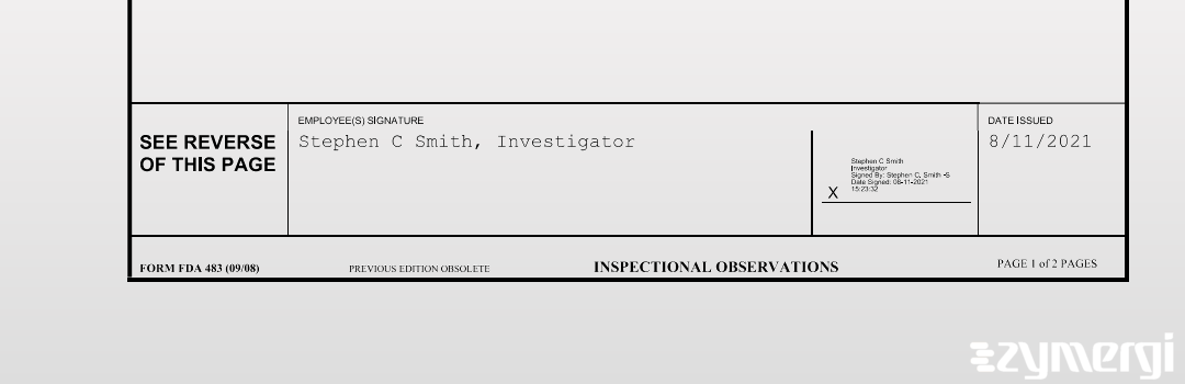 Stephen C. Smith FDA Investigator
