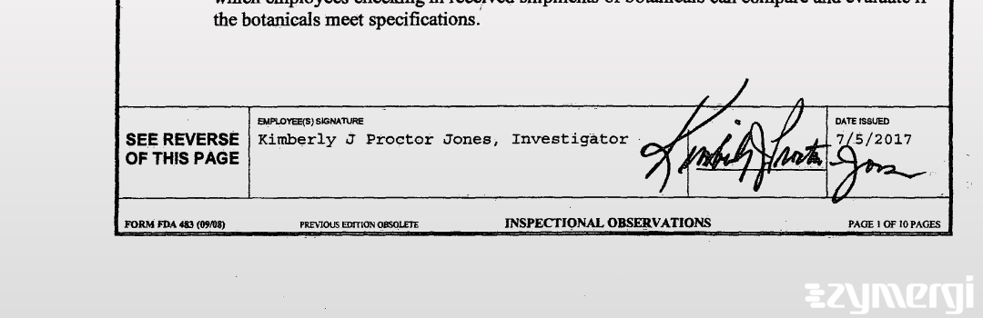 Kimberly J. Proctor Jones FDA Investigator Proctor Jones, Kimberly J FDA Investigator 