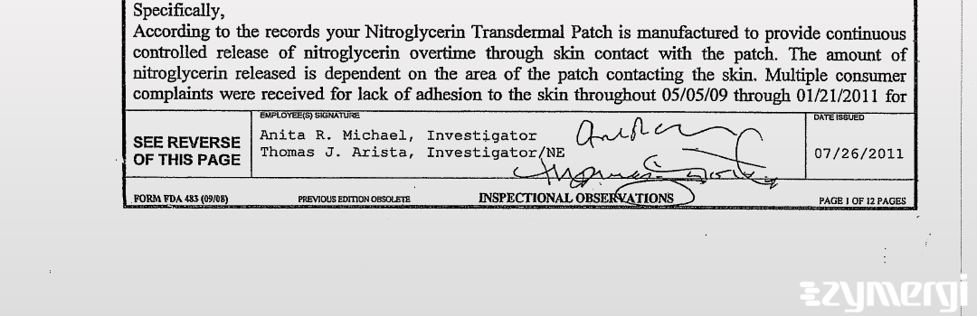 Thomas J. Arista FDA Investigator Anita R. Michael FDA Investigator