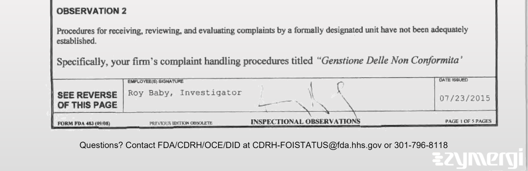 Roy Baby FDA Compliance Officer