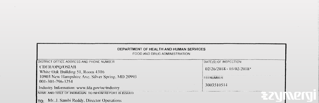 FDANews 483 Hetero Drugs Ltd. - Unit 1 Mar 2 2018 top