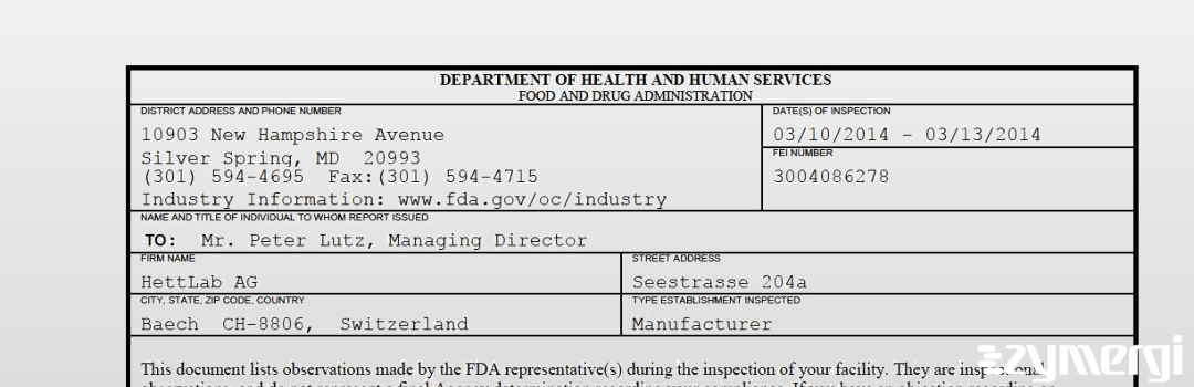 FDAzilla 483 HettLab AG Mar 13 2014 top