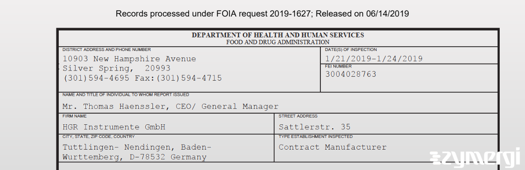 FDANews 483 HGR Instrumente GmbH Jan 24 2019 top