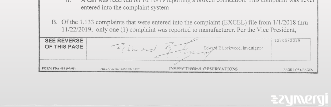 Edward E. Lockwood FDA Investigator