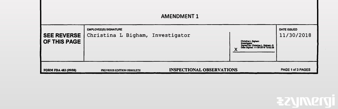 Christina L. Bigham FDA Investigator 