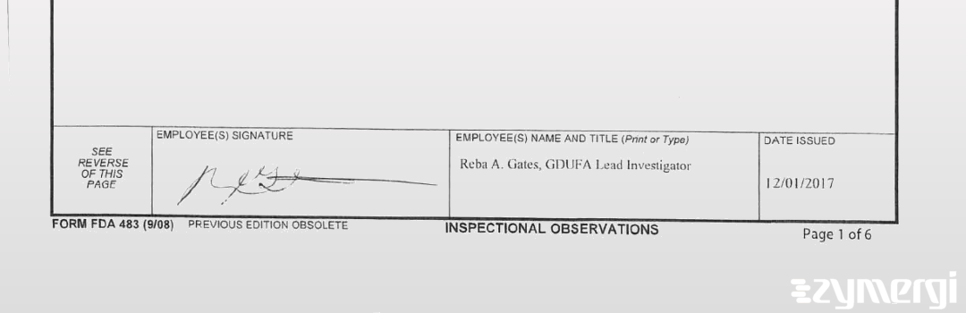 Reba A. Gates FDA Investigator 