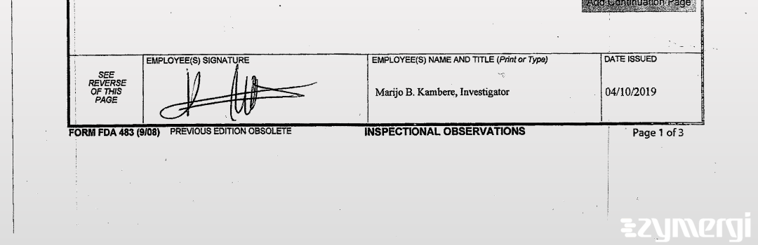 Marijo B. Kambere FDA Investigator