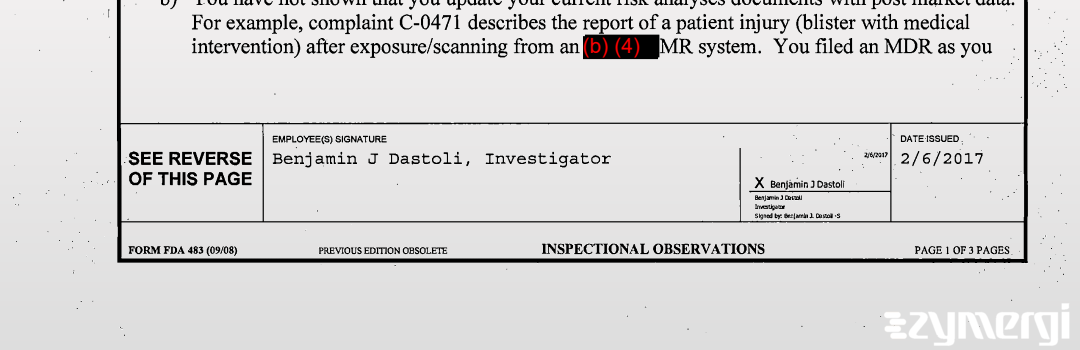 Benjamin J. Dastoli FDA Investigator