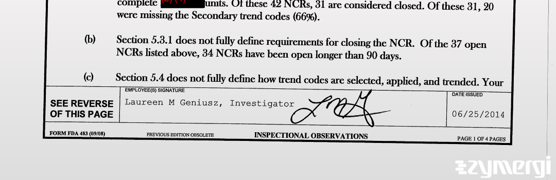 Laureen M. Geniusz FDA Investigator