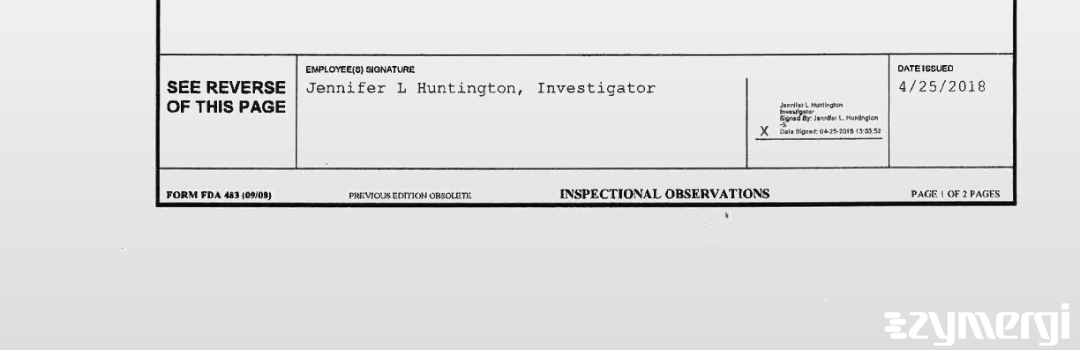 Jennifer L. Huntington FDA Investigator