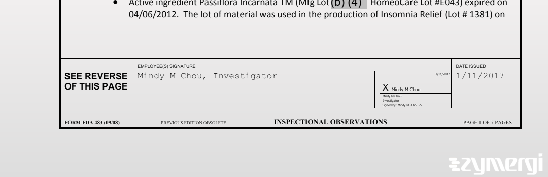 Mindy M. Chou FDA Investigator