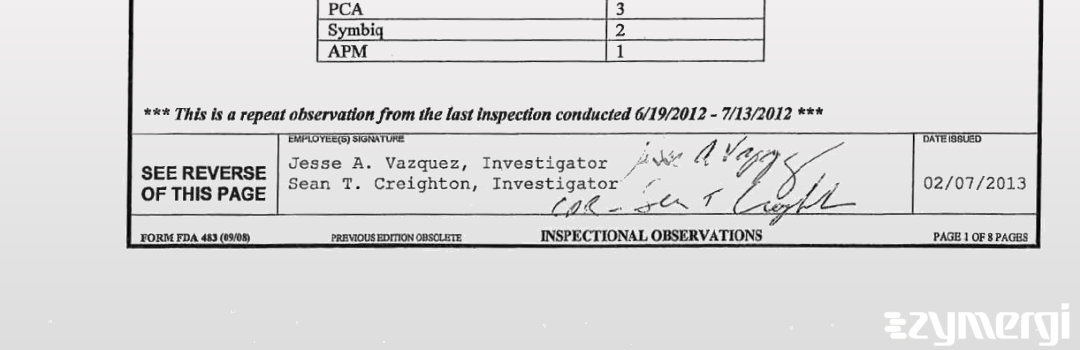 Jesse A. Vazquez FDA Investigator Sean T. Creighton FDA Investigator 