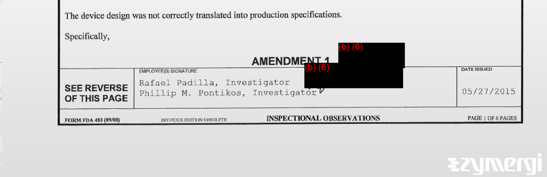 Phillip M. Pontikos FDA Investigator Rafael Padilla FDA Investigator MDSAP PontikosP FDA Investigator 