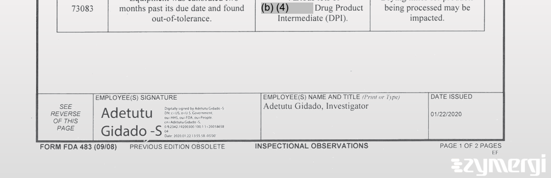 Adetutu M. Gidado FDA Investigator 