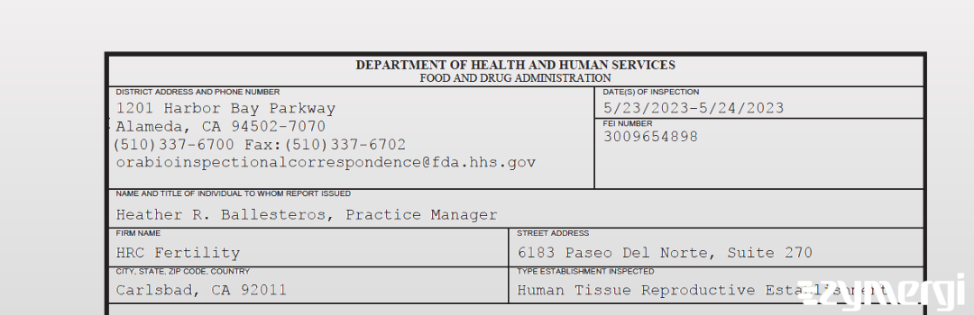 FDANews 483 HRC Fertility May 24 2023 top