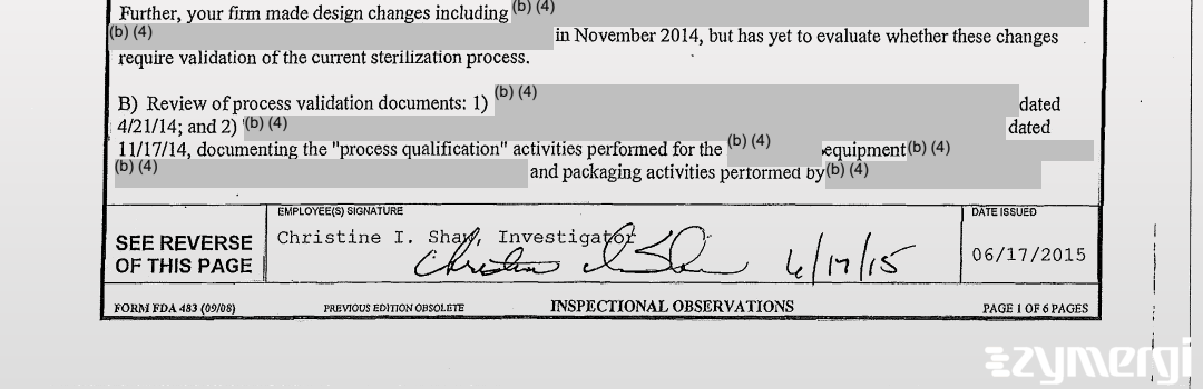 Christine I. Shaw FDA Investigator