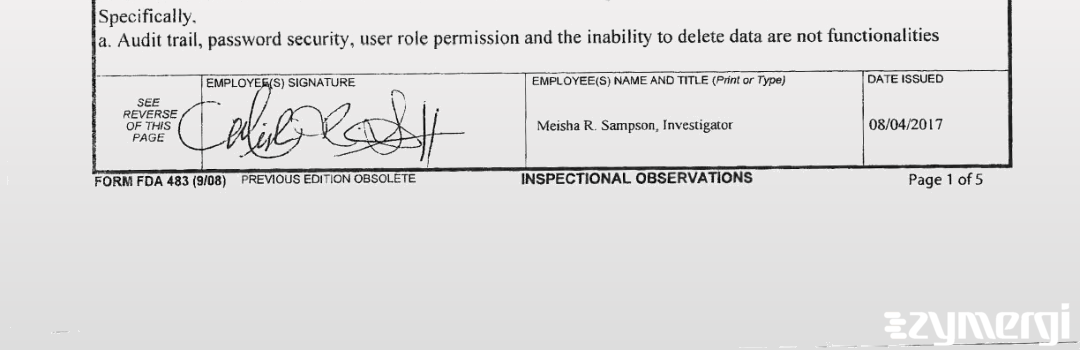 Meisha R. Sampson FDA Investigator