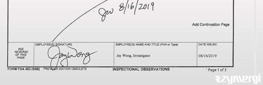 Jay T. Wong FDA Investigator