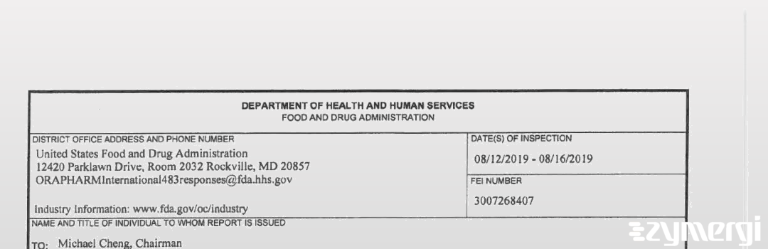 FDANews 483 Hubei Granules Biocause Pharmaceutical Co. Ltd. Aug 16 2019 top