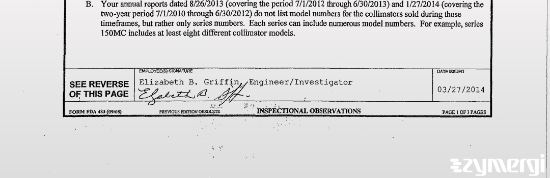 Elizabeth B. Griffin FDA Investigator