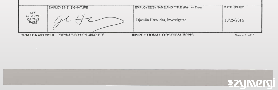 Djamila Harouaka FDA Investigator