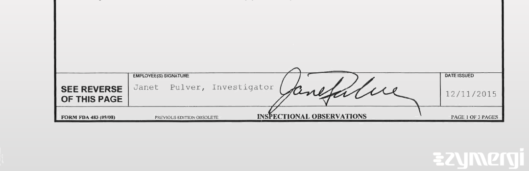 Janet Pulver FDA Investigator