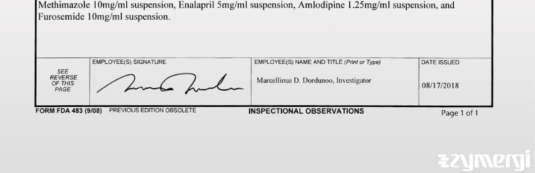 Marcellinus D. Dordunoo FDA Investigator Marcus A. Ray FDA Investigator 