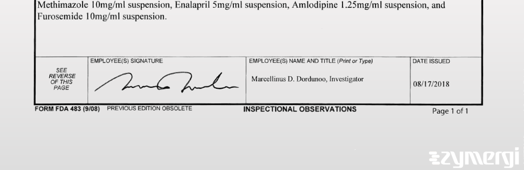 Marcellinus D. Dordunoo FDA Investigator Marcus A. Ray FDA Investigator