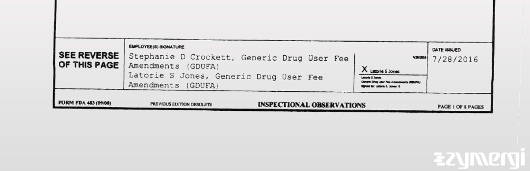 Latorie S. Jones FDA Investigator Stephanie D. Crockett FDA Investigator 