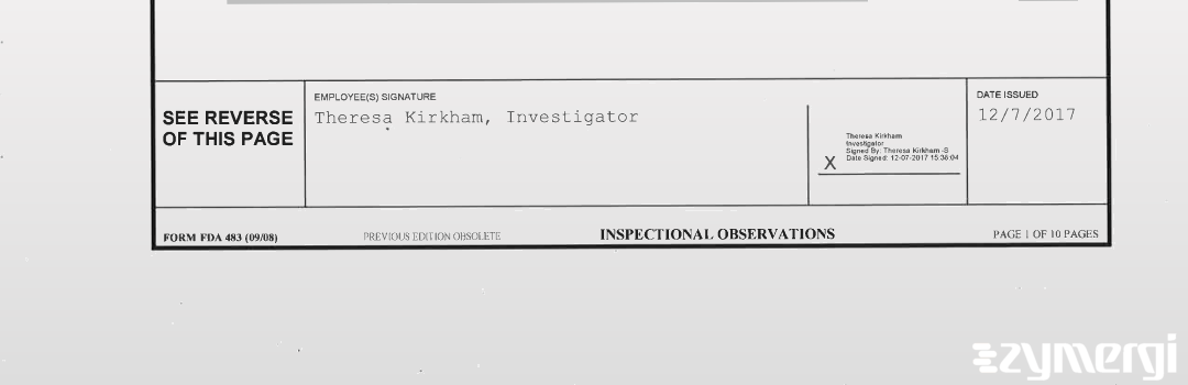 Theresa Kirkham FDA Investigator 