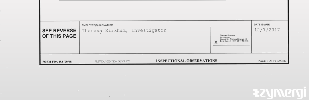 Theresa Kirkham FDA Investigator