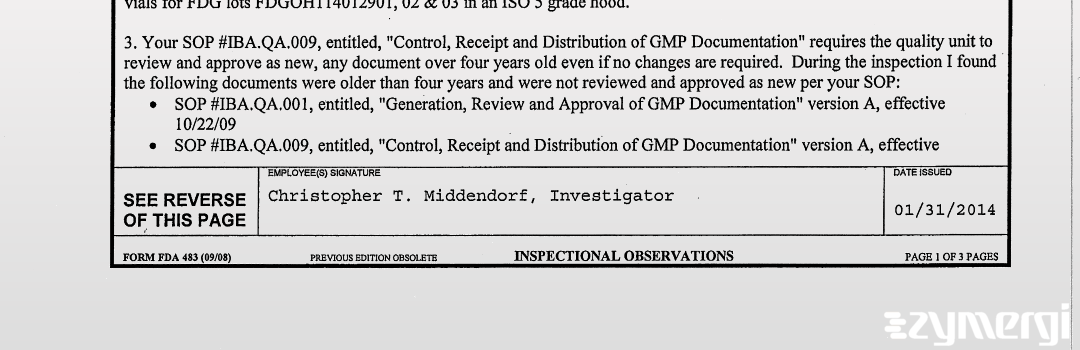 Christopher T. Middendorf FDA Investigator