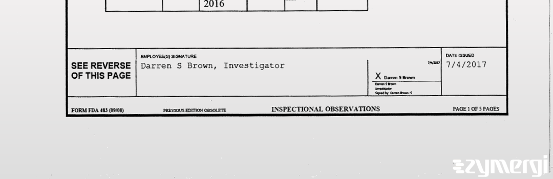 Darren S. Brown FDA Investigator