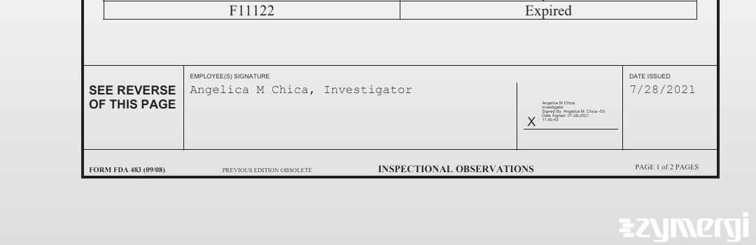 Angelica M. Chica FDA Investigator