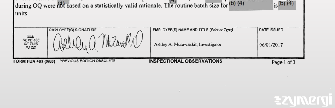 Ashley A. Mutawakkil FDA Investigator 