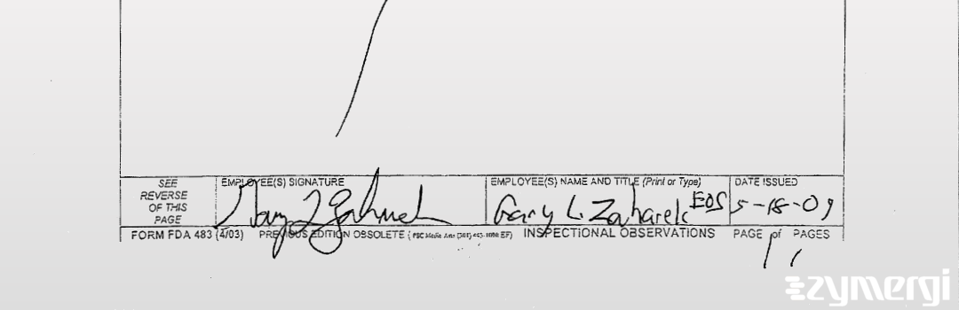 Gary L. Zaharek FDA Investigator